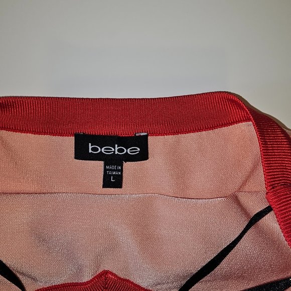 Coral Colored Bodycon Bebe Dress - Picture 6 of 7